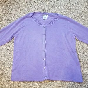 NWOT Blair Lavender Purple Button Down Sweater